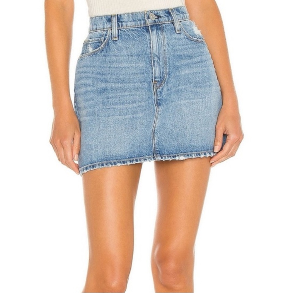 Hudson Jeans Viper distressed mini denim skirt